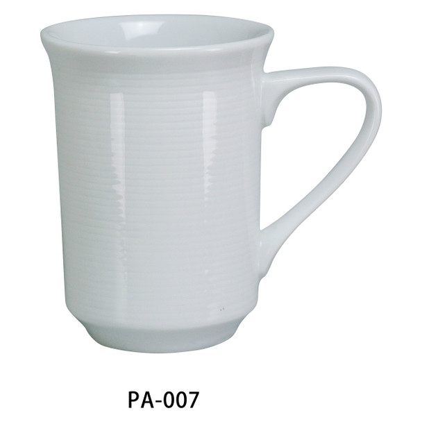 Yanco PA-007 8 oz. Paris Mug, Super White, Porcelain - 36/Case