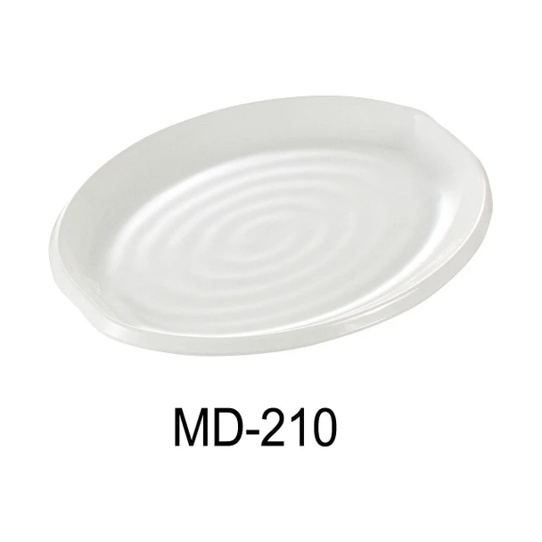 Yanco MD-210 10.5" x 7.5" Oval White Melamine Plate