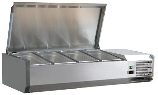 Omcan RS-CN-0004-PSS 47" Refrigerated Topping Rails with Stainless Steel Cover Omcan RS-CN-0004-PSS 47" Refrigerated Topping Rails with Stainless Steel Cover
