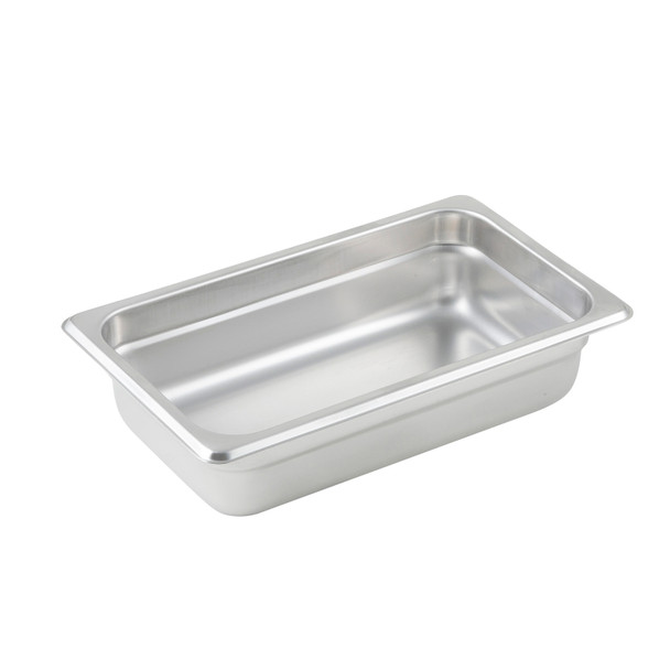 Winco SPJL-402 1/4 Size 2.5" Deep Stainless Steel Steam Pan - 25 Gauge
