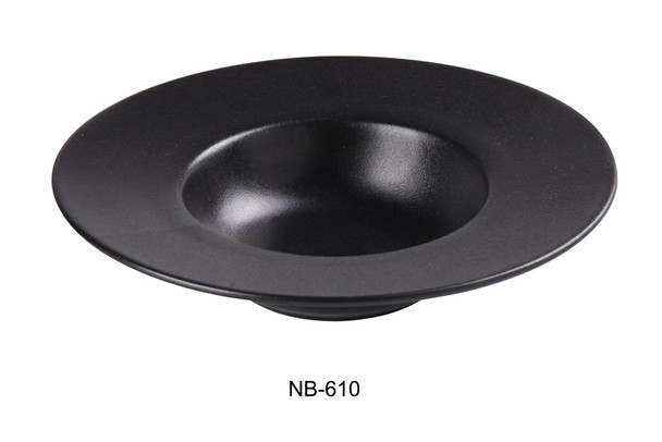Yanco NB-610 9 1/2" x 5" x 2 1/8" Dessert Plate 10 OZ Ceramic Noble Black Dinner Plate (12/Case)