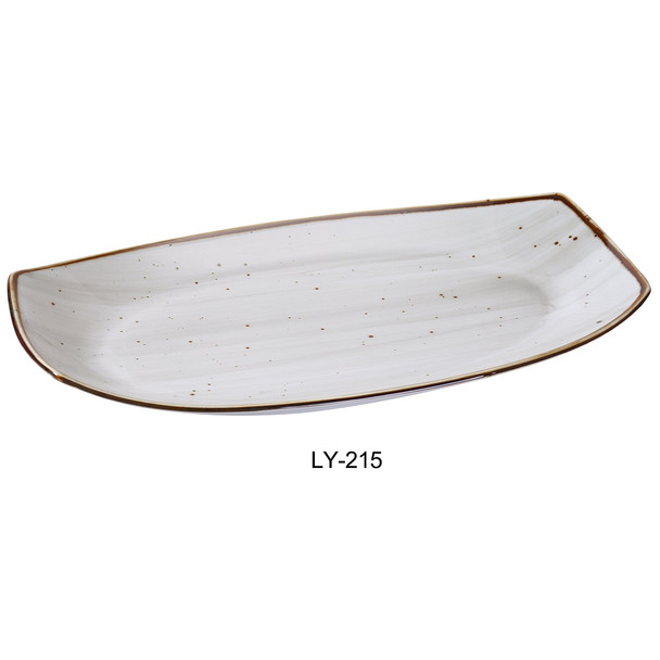 Yanco LY-215 Lyon Plate, 15" x 8-1/2", Brown Speckled (12/Case)