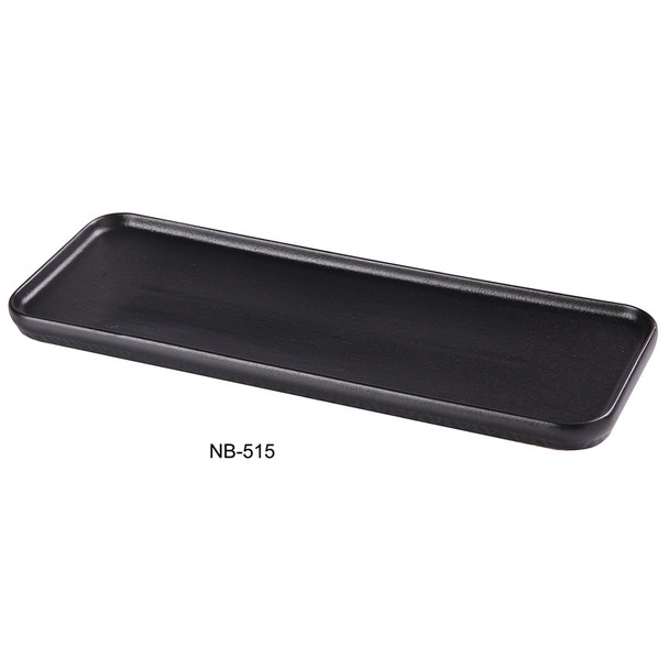 Yanco NB-515 Noble Black Plate, 15-1/2" x 5-1/2", Rectangular(12/Case)
