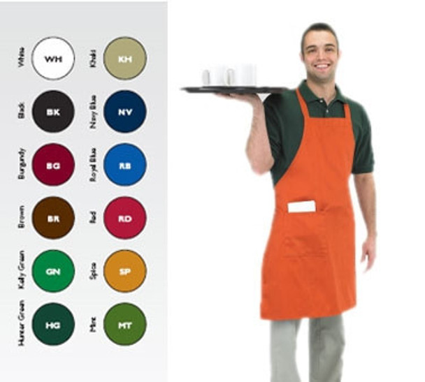 Chef Revival 601BAC-RD Bib Apron, 28"x34", Full Length, Large Pocket, Red Chef Revival 601BAC-RD Bib Apron, 28"x34", Full Length, Large Pocket, Red