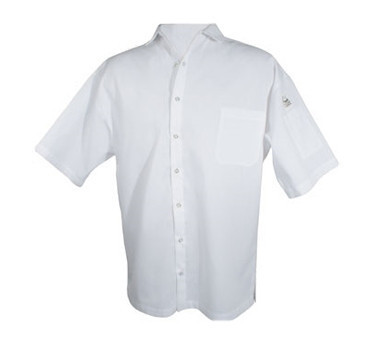 Chef Revival CS006WH-M Cook Shirt, White, Short Sleeve, Snaps, Medium