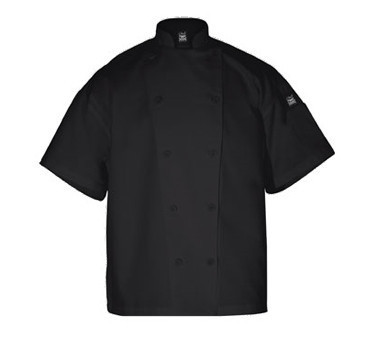 Chef Revival J005BK-M Classic Chef's Jacket, Short Sleeve, Black, Medium
