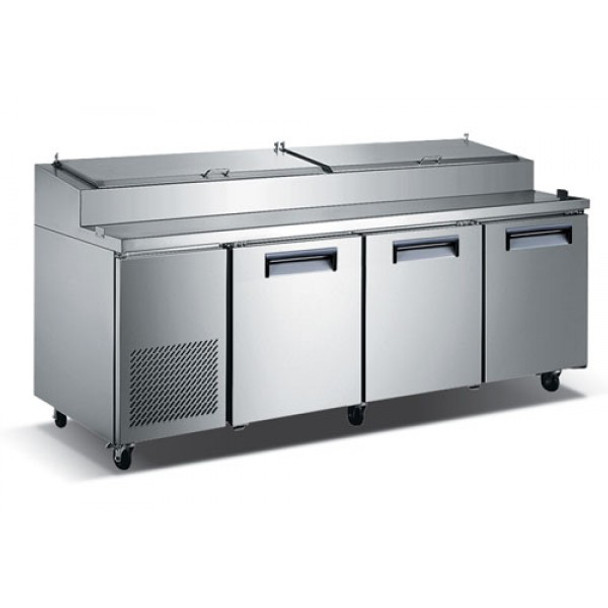 Adcraft USPZ-3D 92" Refrigerated Pizza Prep Table - 3 Door - 24 Cu. Ft. Adcraft USPZ-3D 92" Refrigerated Pizza Prep Table - 3 Door - 24 Cu. Ft.
