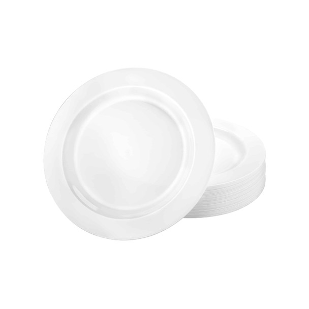 King Zak 33596 Magnificence Plastic Plate, 6-1/4", Pearl (40/Pack)