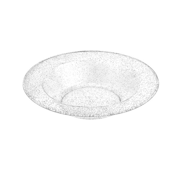 King Zak 33604 Glitter Plastic Bowl, 14 oz, Silver (10/Pack)