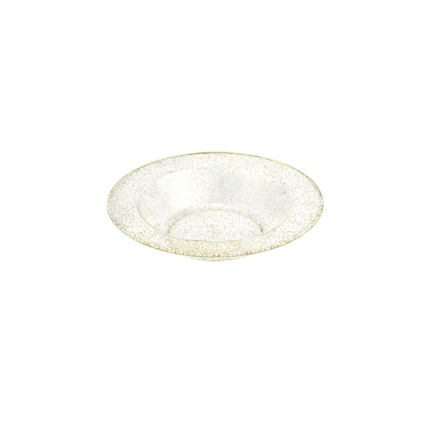 King Zak 33615 Glitter Plastic Bowl, 5 oz, Gold (10/Pack)