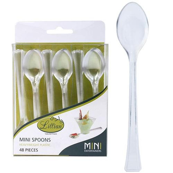 King Zak 30239 Disposable Mini Spoon, Clear (48pcs/Pack)