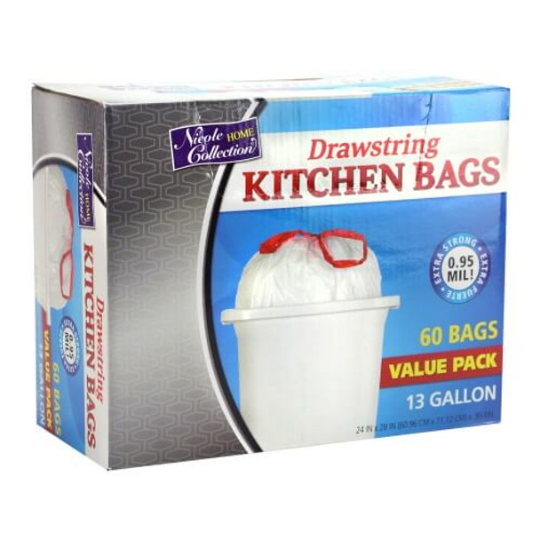 King Zak 01313 Garbage Liners, White, Drawstring, 13 Gal (60pc/box) King Zak 01313 Garbage Liners, White, Drawstring, 13 Gal (60pc/box)