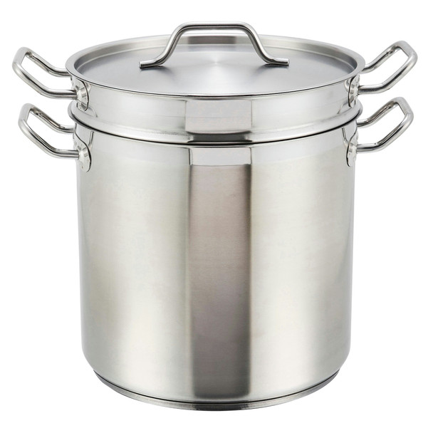 Winco SSDB-16S Steamer/Pasta Cooker Set, 16 QT, Stainless Steel