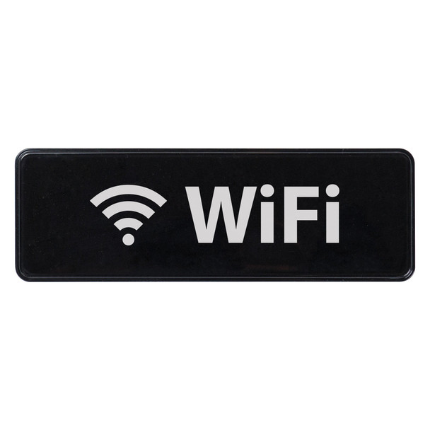 Winco SGN-330 Wifi Sign, 9" x 3", Black & White