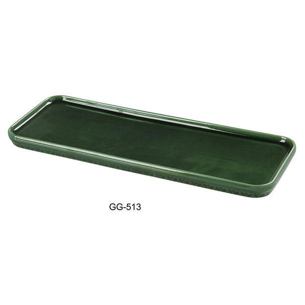 Yanco GG-513 Green Gem Plate, 13-1/2" x 4-3/4" (24/Case)