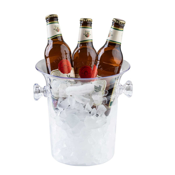 Tablecraft PB5120 Clear Wine Bucket, 3.5 qt., 8-1/2" x 8-1/8" x 8-3/8", SAN Plastic