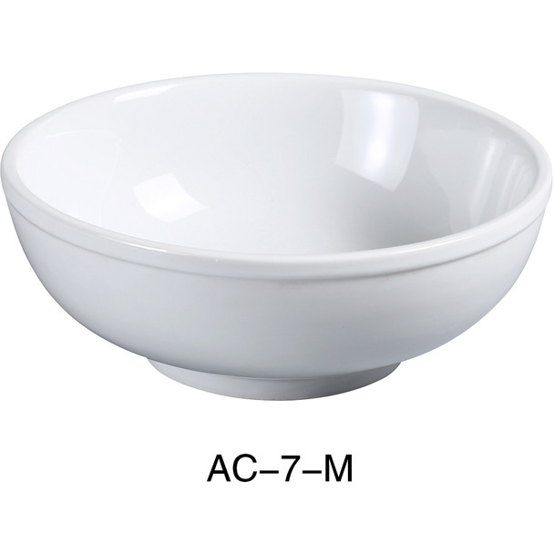 Yanco AC-7-M ABCO 7.5" Menudo Bowl, 25 oz, Porcelain, Super White, 24/Case