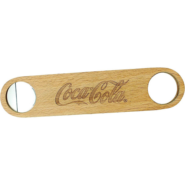 Tablecraft CC394 Coca-Cola Flat Bottle Opener, Wood & Stainless