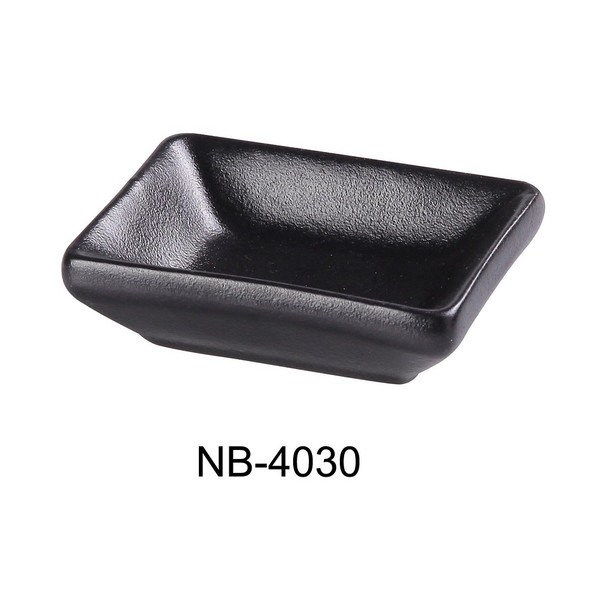 Yanco NB-4030 Noble Black Sauce Dish, 1 oz., 3" x 2-1/4" (48/Case)