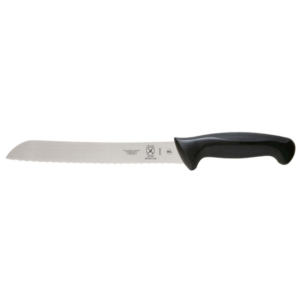 Mercer Culinary M22508 Millennia 8" Wavy Edge Wide Bread Knife, Black Handle