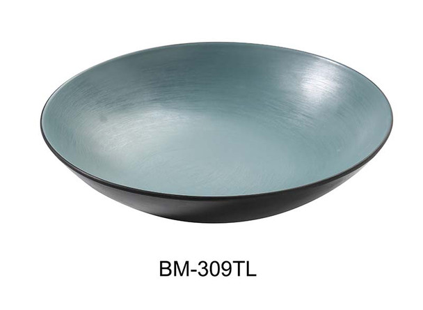 Yanco BM-309TL Salad Pasta Bowl, 30oz, 9-1/2", Grey & Teal (24/Case)