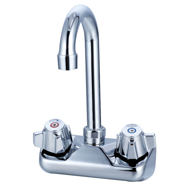 Sapphire TWMF-435G Tap Faucet, Backsplash/Wall Mount, 4" Centers, 3-1/2" Gooseneck Spout