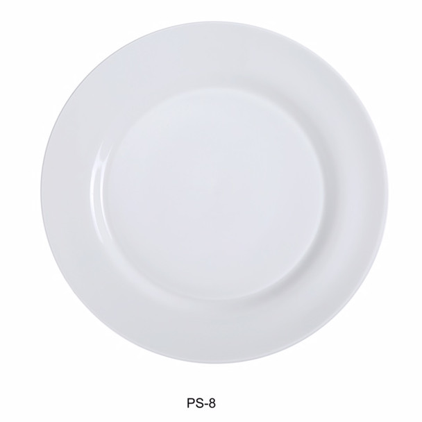 Yanco PS-8 Dinner Plate, 9" Diameter, Porcelain, Bone White (24/Case)