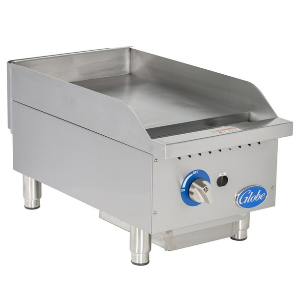 Globe GG15G 15" Gas Griddle, Manual Controls, 30K BTU