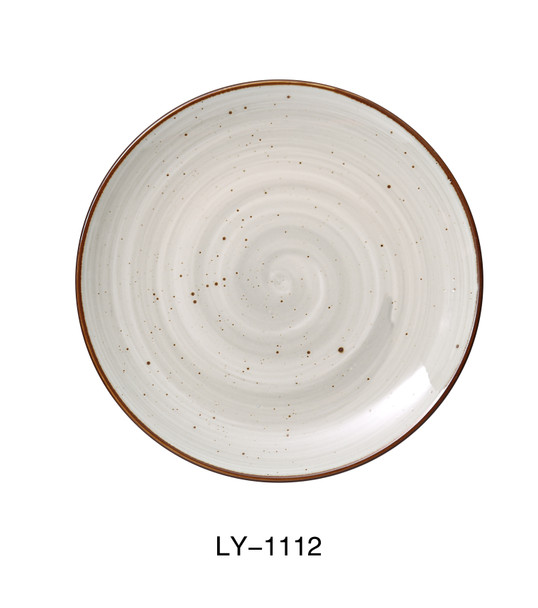 Yanco LY-1112 Lyon Plate, 12-1/4", Round, Brown (12/Case)