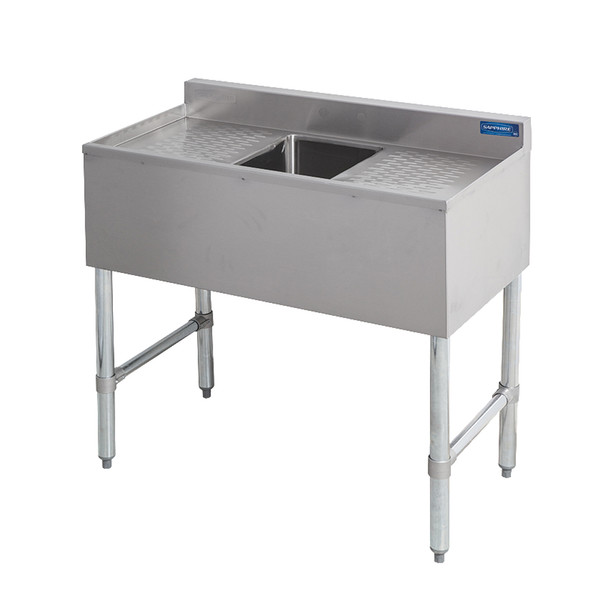 Sapphire SMBS-1D Underbar Sink, 1 Compartment, 10"x14"x10", Left & Right Drainboard Sapphire SMBS-1D Underbar Sink, 1 Compartment, 10"x14"x10", Left & Right Drainboard
