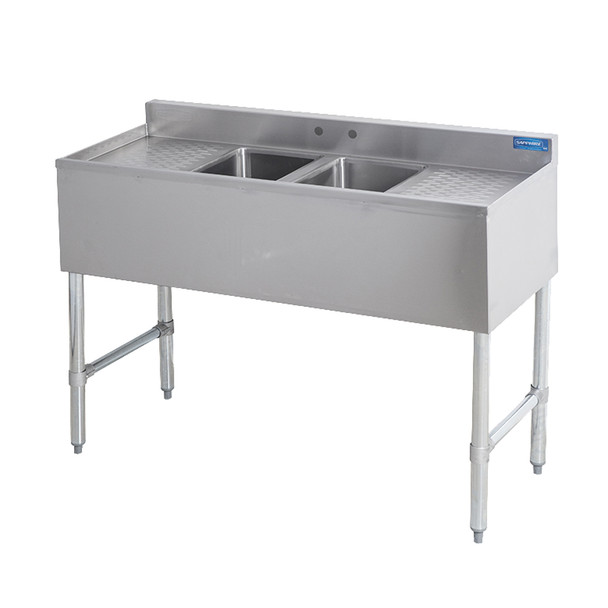 Sapphire SMBS-2D Underbar Sink, 2 Compartment, 10"x14"x10", Left & Right Drainboard Sapphire SMBS-2D Underbar Sink, 2 Compartment, 10"x14"x10", Left & Right Drainboard