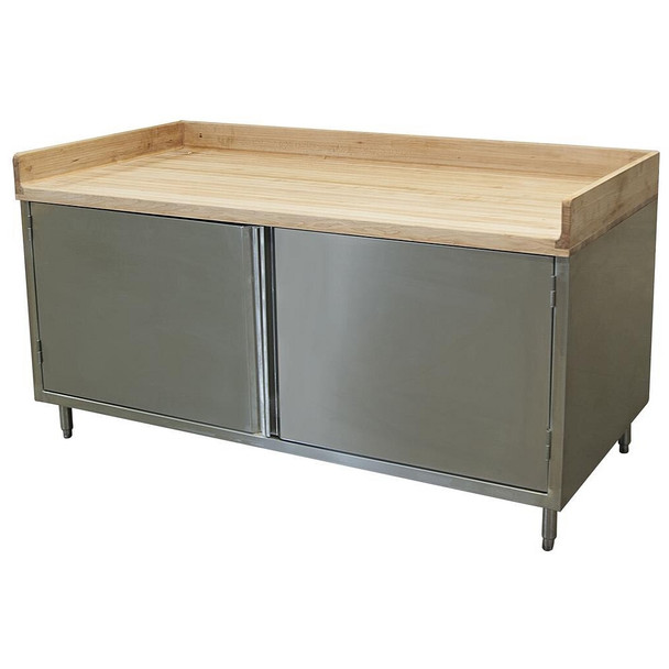 BK CMBT-3072H 30" X 72" Maple Bakers Top Cabinet Base Chef Table Hinged Door
