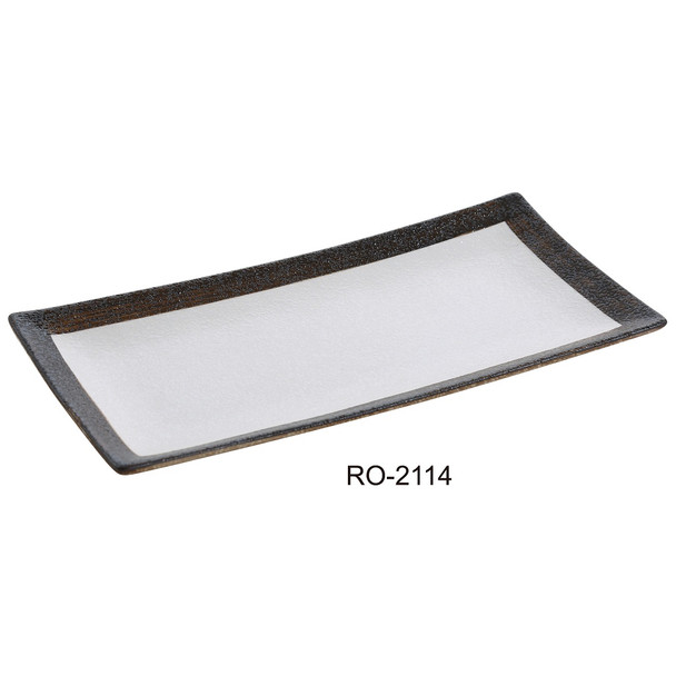 Yanco RO-2114 Rockeye Rectangular China Plate, 13-1/2" x 6-1/2" (12/Case) Yanco RO-2114 Rockeye Rectangular China Plate, 13-1/2" x 6-1/2" (12/Case)