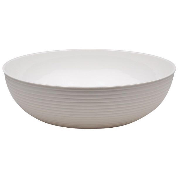 Cambro RSB18CW148 Camwear Bowl, 20.2 qt., 18" dia., Round, White, Ribbed
