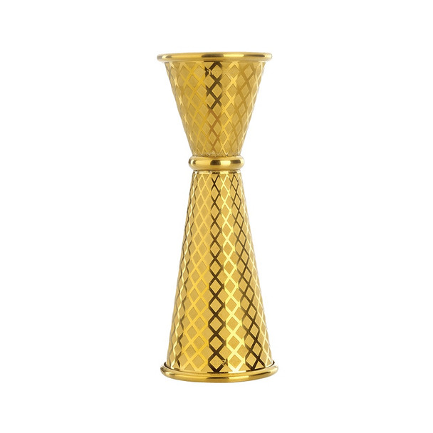 Barfly M37202GD Diamond Lattice Japanese Jigger, 1 & 2 oz, Gold Plated Barfly M37202GD Diamond Lattice Japanese Jigger, 1 & 2 oz, Gold Plated