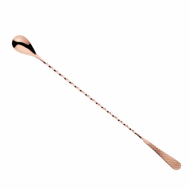 Barfly M37204CP Diamond Lattice Japanese Bar Spoon, 13-3/16",  Copper Plated