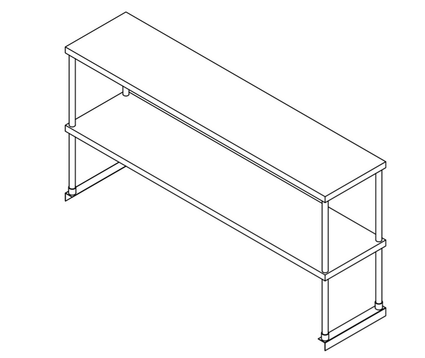 Falcon OSD-1448 Double Over Shelf, Stainless Steel, 14" x 48" x 32"