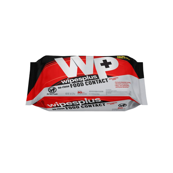 WipesPlus No-Rinse Food Contact Wipes, 80 Count Pack WipesPlus No-Rinse Food Contact Wipes, 80 Count Pack