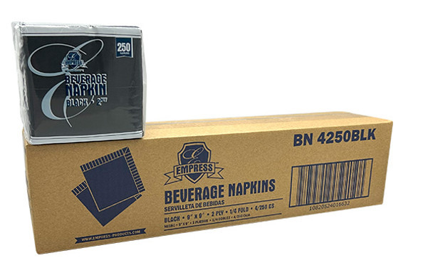 Empress BN 4250BLK Beverage Cocktail Napkins, Black (1000/Case)