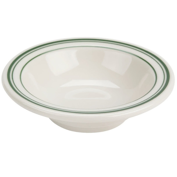 Yanco GB-32 Green Band Grapefruit Bowl, 3.5 Oz., 4-1/4" dia., American White (36/Case)