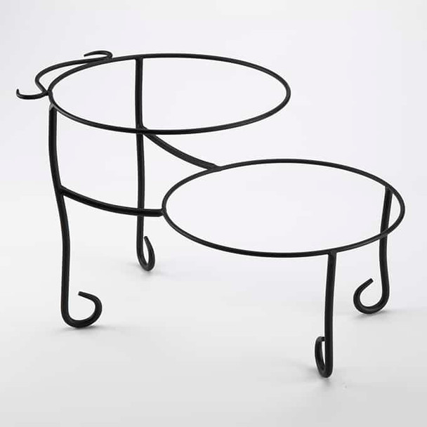 American Metalcraft TLSP1219 Ironworks Display Stand, 2-tier, Curled Foot, Black Iron