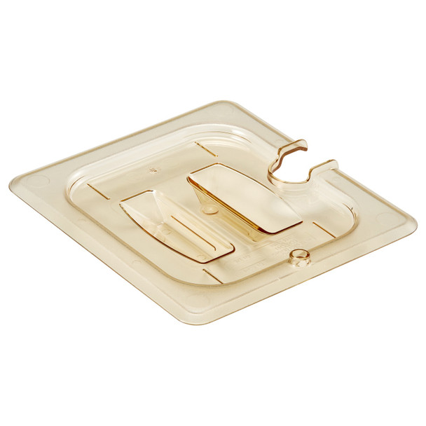 Cambro 60HPCHN150 Food Pan Cover w/ Handle, 1/6 Size, Notched, Amber Cambro 60HPCHN150 Food Pan Cover w/ Handle, 1/6 Size, Notched, Amber