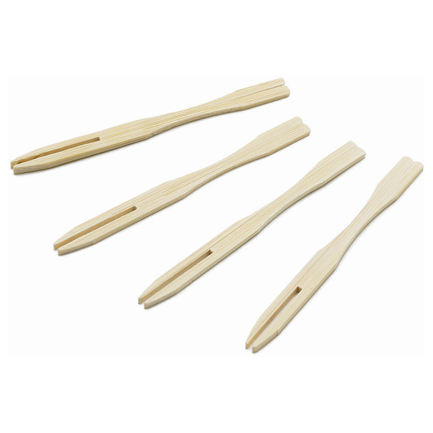 Tablecraft BAMF35 3.5" Bamboo Fork Picks (100/Pack)