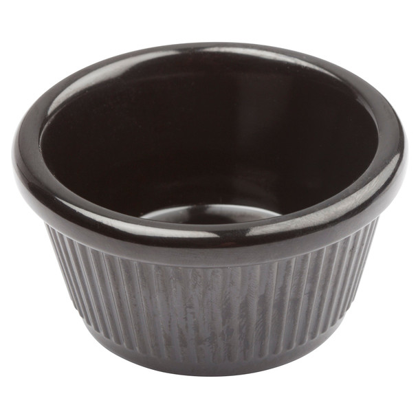 Winco RFM-2K Ramekin, 2 oz., Fluted, Black (12/Pack)