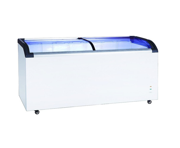 Adcraft BDCF-15-CG 60" Curved Sliding Glass Top Chest Freezer - 15.7 Cu. Ft.
