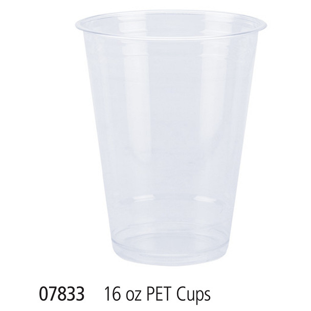 King Zak 07833 PET Clear Plastic Cup 16oz (50/Pack)