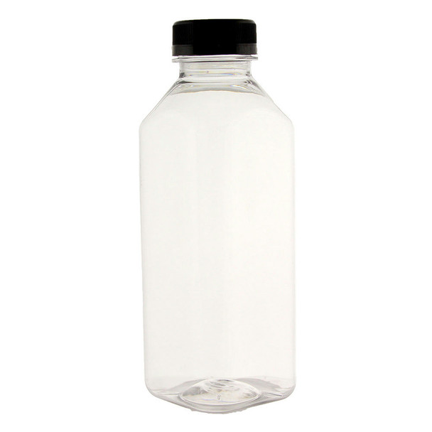 King Zak 30024 Juice Bottle 12oz. Clear w/Black Lid (24/Case) King Zak 30024 Juice Bottle 12oz. Clear w/Black Lid (24/Case)