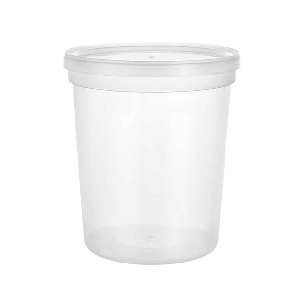 King Zak 02213 Plastic Deli Container w/Lid 32oz. (24/Pack)