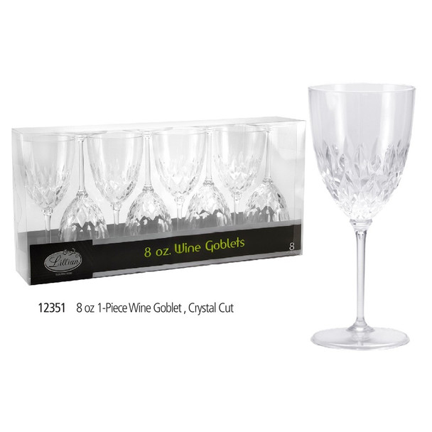 King Zak 12351 Crystal Cut Wine Goblet 8oz (8pcs/Pack) King Zak 12351 Crystal Cut Wine Goblet 8oz (8pcs/Pack)