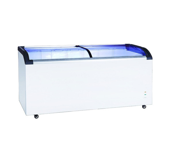 Adcraft BDCF-19-CG 71" Curved Sliding Glass Top Chest Freezer - 19.2 Cu. Ft.